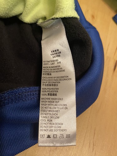 Boys Nike Jordan Therma-Fit Hoodie 5-6 Medium Blue/Black/Lime Green - Picture 12 of 13