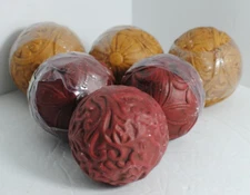 Maroon and Gold Decorative Balls Set of 6 - 3” Around Home Deco