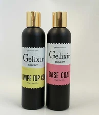 Gelixir No-wipe Top Coat And Base Coat For Gel Bundle Deal 8oz 2pcs