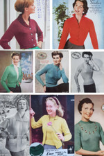 1940s 1950s Fashion Knitting Patterns Vintage Women's Tops Knitting Patterns