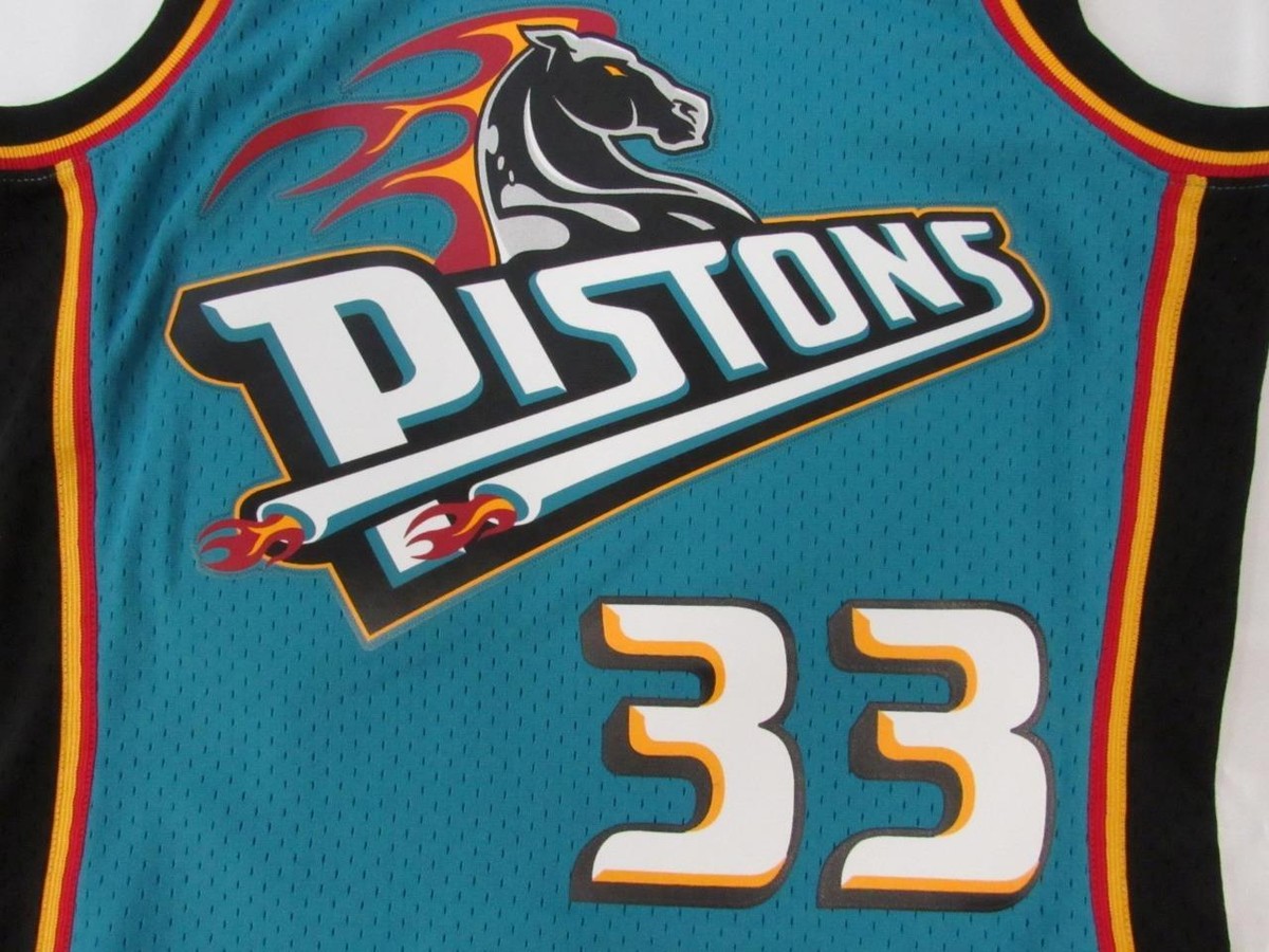 1998-99 Grant Hill #33 Detroit Pistons Mens Mitchell & Ness