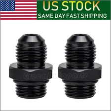 2PC -6 AN Hose Fitting ORB 6AN to 6AN Male O Ring Boss Fitting Fuel Line Adapter