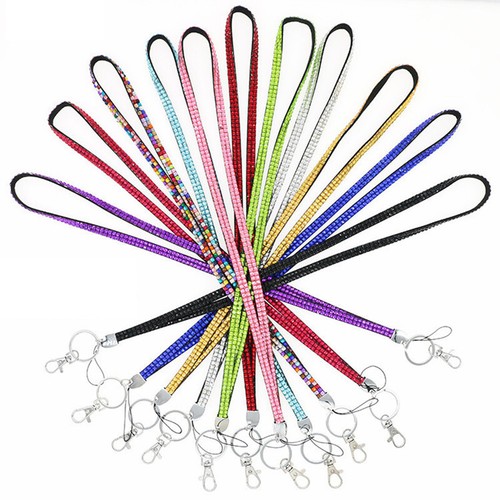 Bling Bling Strass Lanyard Kristall Umhängeband Ausweishalter S / - Picture 5 of 21