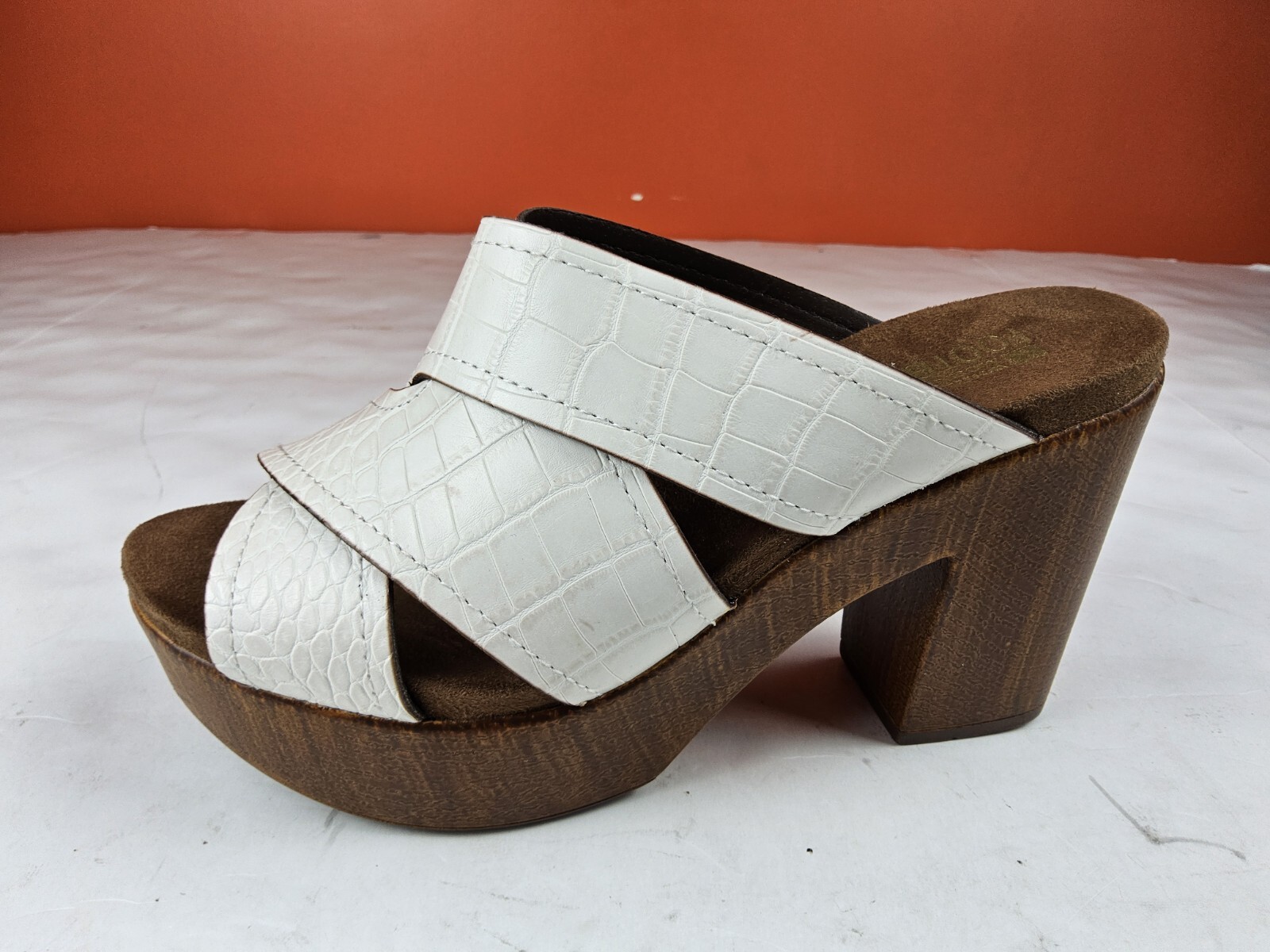 Sandalo donna bianco montagna tacco a blocco punta aperta bianco 7 5 (lotto 1204)