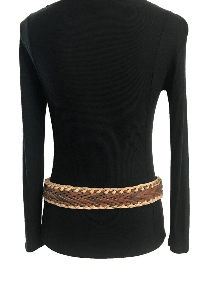 Women's Belt Small-Medium Brown Braided Casual Jeans Dress Wide Ladies - Изображение 2 из 4