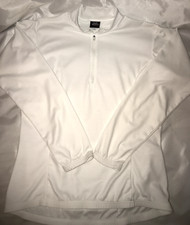 Early Winters Cycling Jersey 1/4 Zip 3-Pockets Women's Large White Made in USA