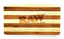 RAW Back-flip Striped Magnetic Wooden Bamboo Rolling Tray Limited Edition