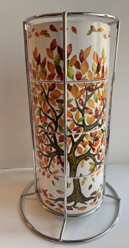 Pier 1 Imports Autumn Leaves Stacking Coffee Mugs - Picture 1 of 4