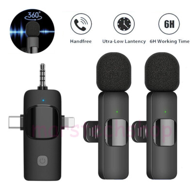 Bluetooth Wireless Lavalier Mikrofon Mini Ansteckmikrofon für Handy-Live-Stream
