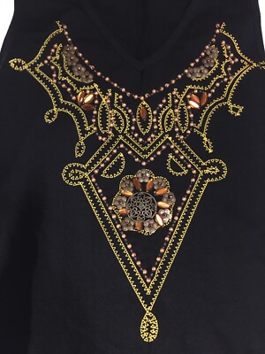 Chances R Womens Tee Small Black Beaded Small Sleeveless top | eBay
