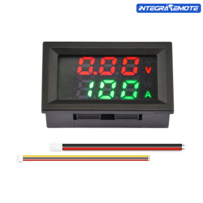 10/50/100A Current Meter Pannel Voltmeter Ammeter Dual LED Display 4-Bit 5-Wire