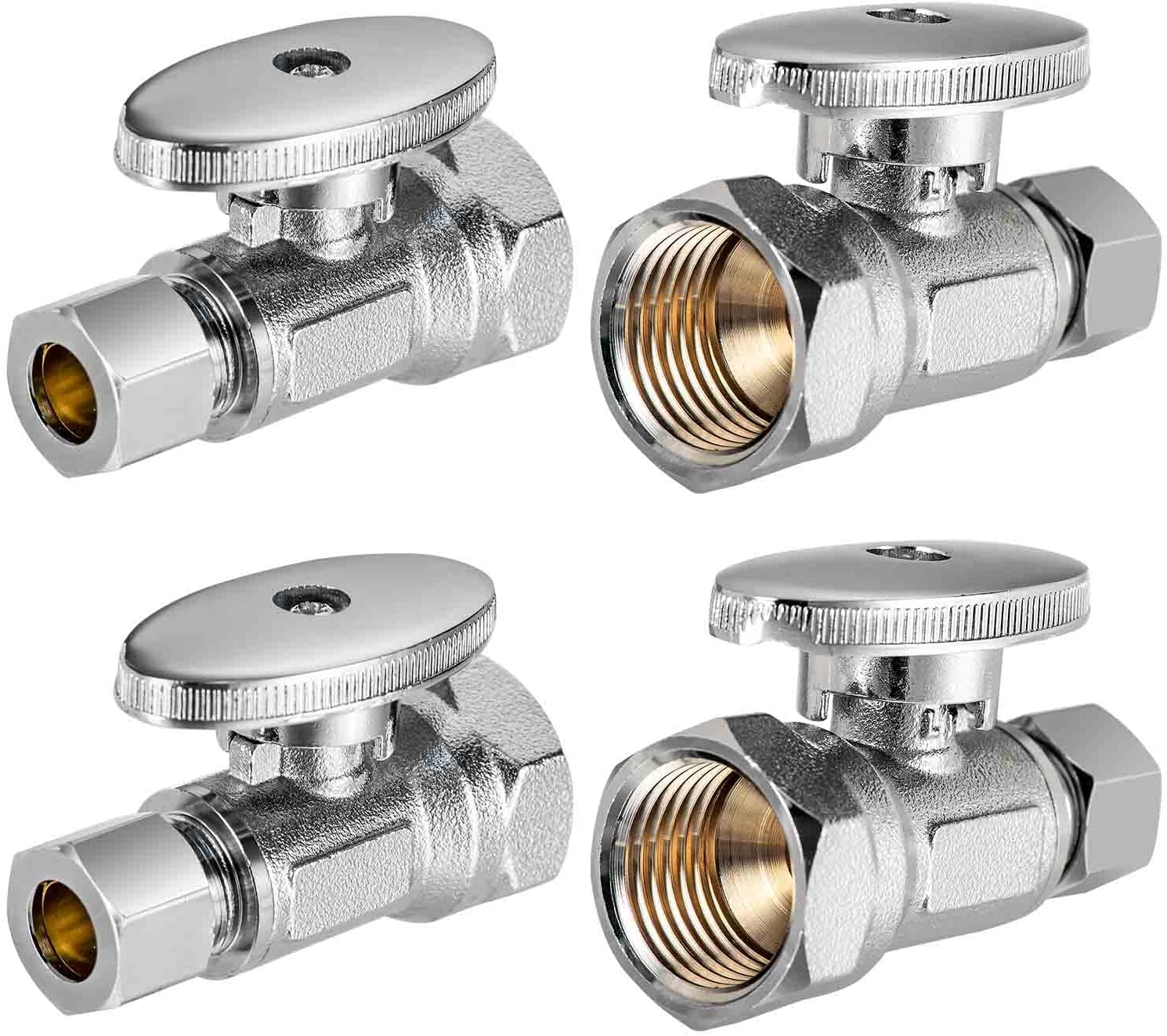 Toilet Shut off Valve Angle Stop Valve Sink Brass, Inlet 1/2 Inch PEX