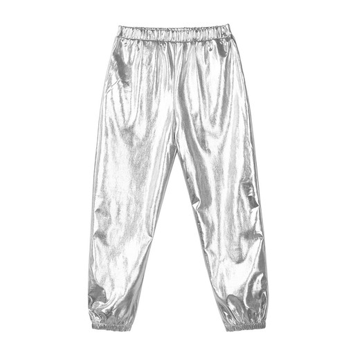 Toddlers Girls Dance Pants Metallic Jazz Hip Hop Trousers Performance Costumes - Picture 8 of 44