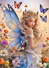 DIY 5D Fairy Diamond Art Painting Kits, Butterfly Full round Drill Sparkling Dia