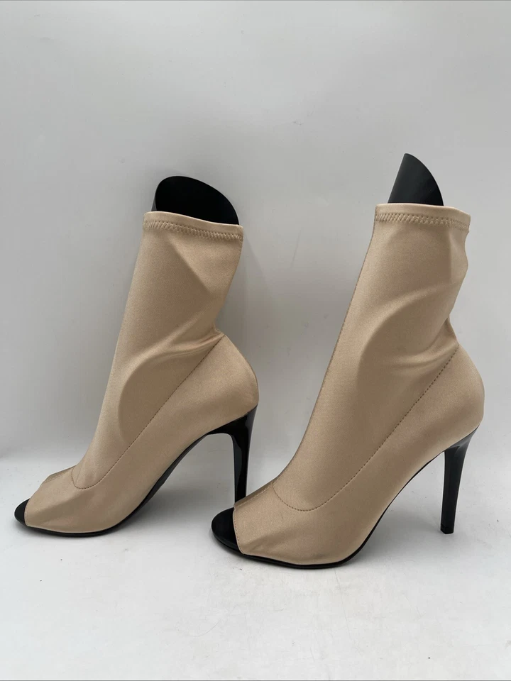 Women’s Call It Spring Peep Toe Ankle Boots Beige Size 7.5 - Image 3 of 4