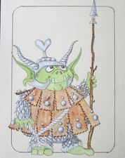 PHIL MENDEZ ATTRIBUTED TO PAINTING TAMA TROLL