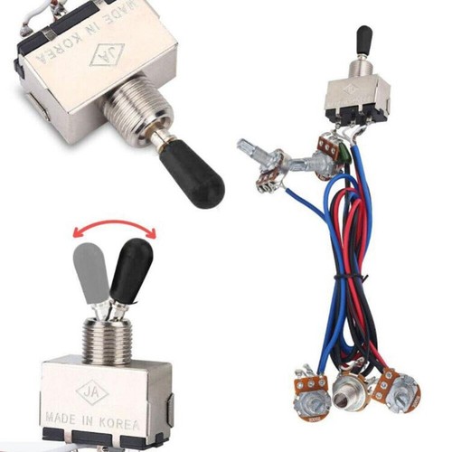 Guitar Pickups Prewired Wiring Harness 3 Way Toggle Switch 2V2T 500K Pots - Picture 6 of 7