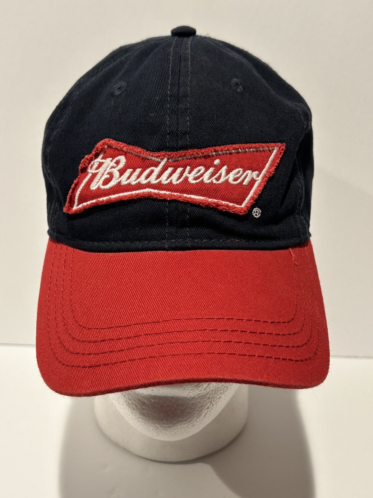 Budweiser Snapback Baseball Cap Hat Red/Blue Cott… - image 9