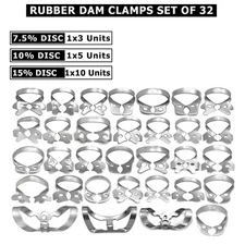 Dental Rubber Dam Clamps - Complete 32-Piece Brinker Clamp Set for Precision