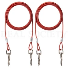 Hartz 20ft Vinyl Coated Tie Out Cable for Dogs Up To 100lbs Lot of 2 Sets