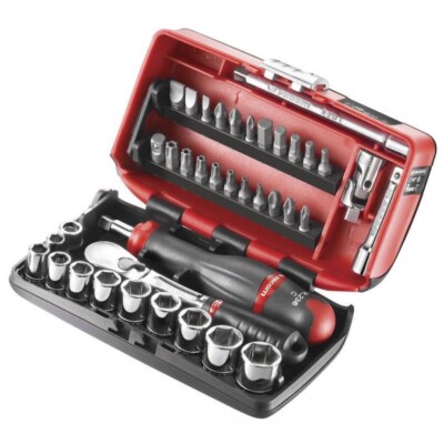 Facom RL.NANO1 38 Stück 1/4'' Antrieb Kompakt Steckschlüssel & Bits Set 5,5-14 mm