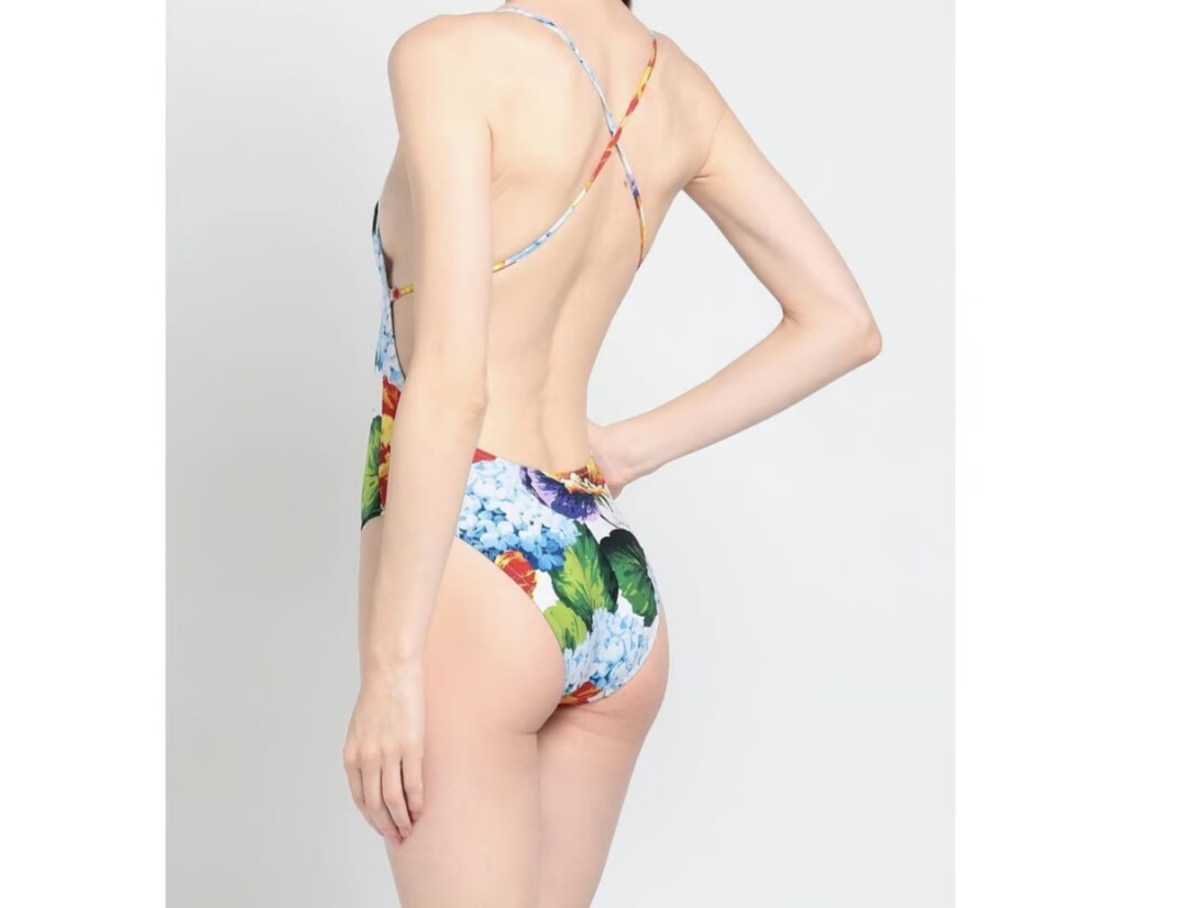 DOLCE & GABBANA Blue Green Floral Bikini Swimwear Beachwear