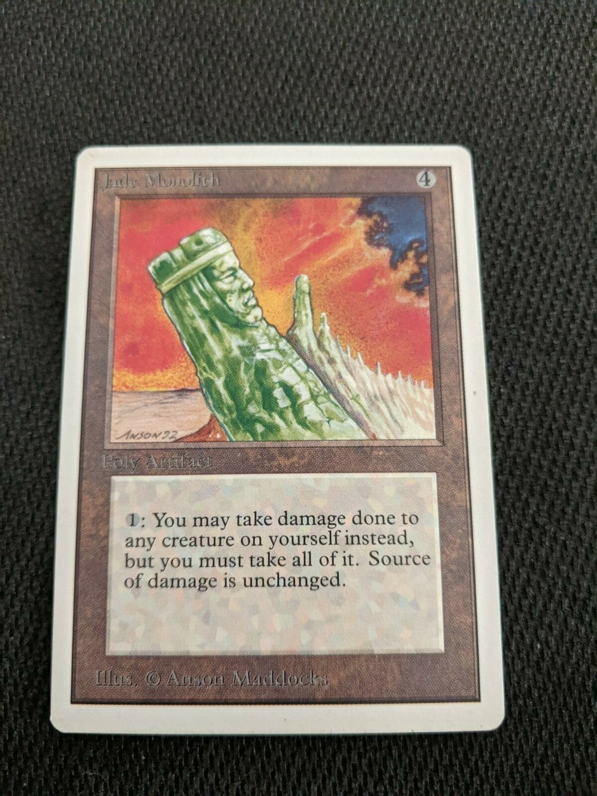 Jade Monolith Card 1993 Unlimited Magic the Gathering Pack Fresh