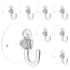  20Pcs Clear Suction Cup Hooks 30mm/1.2" Plastic Sucker Pads Transparent 