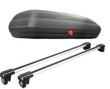 Dachträger Aguri Silber + Dachbox 320 Liter Für FIAT Panda III 4x4, 12-