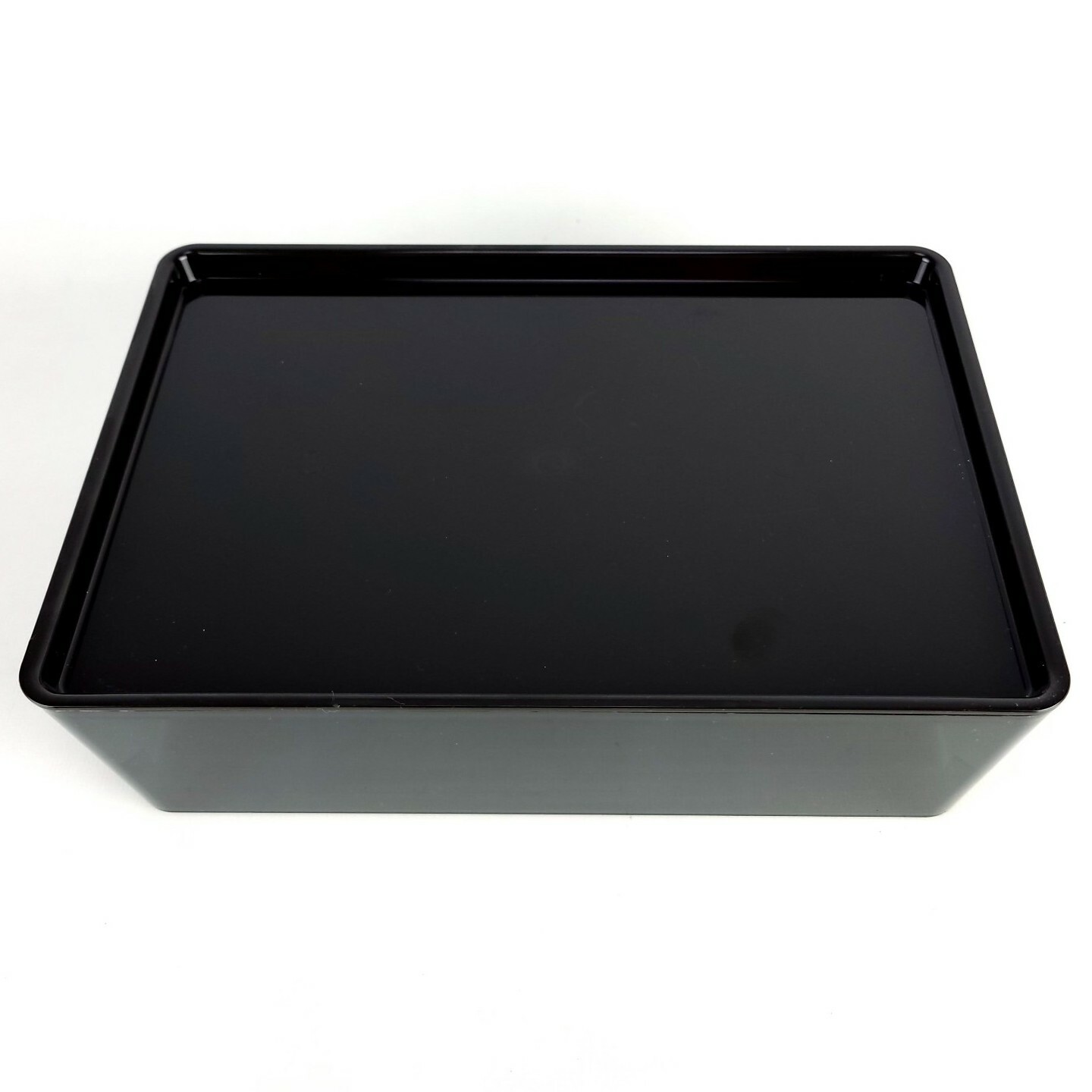 Lot of 2 Ikea KUGGIS Transparent Black Storage Container w/ Lid 7x10 1