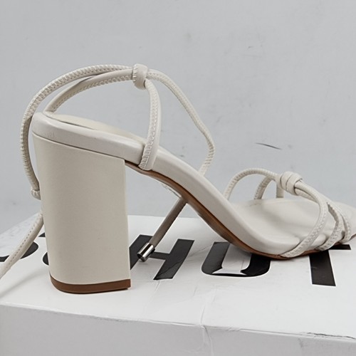Schutz Kate Ankle Tie High Heel Sandals Women's 8B Pearl Open Toe Tie Closure - Picture 15 of 16