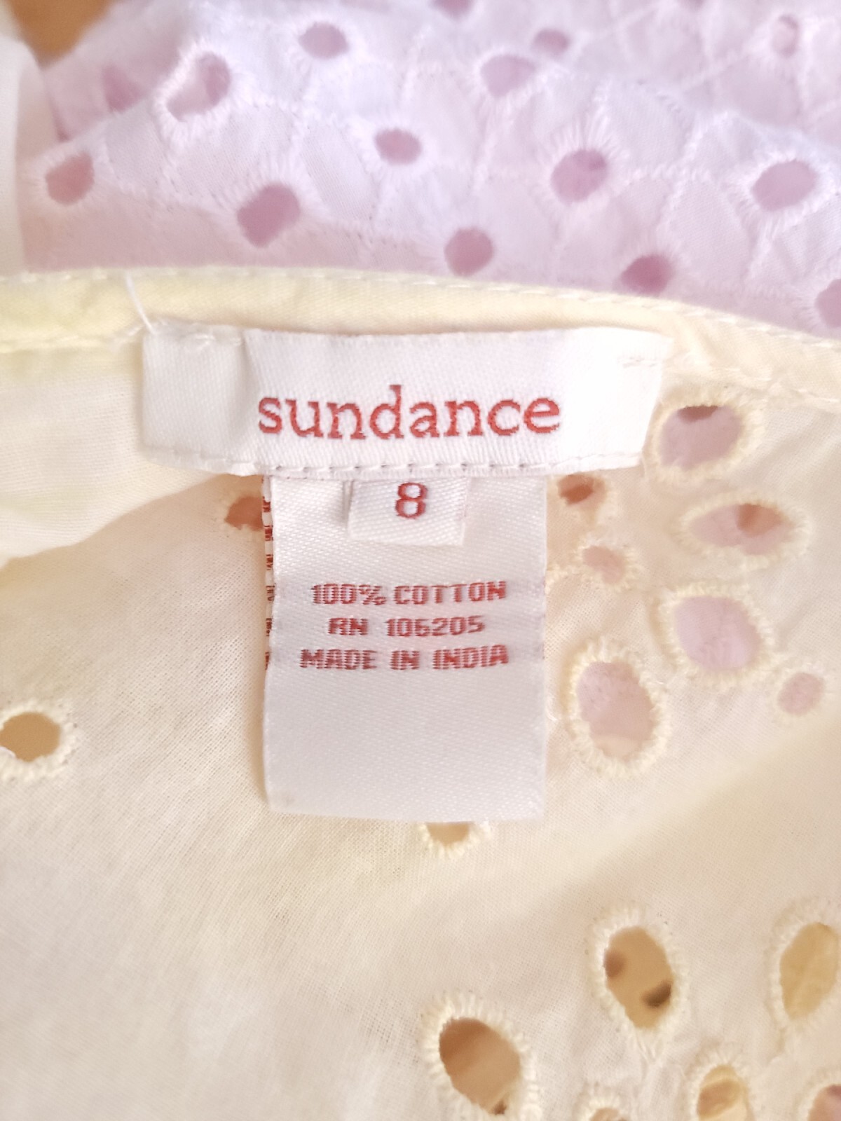 Sundance Cotton Eyelet Lace Dress Size 8 - image 11