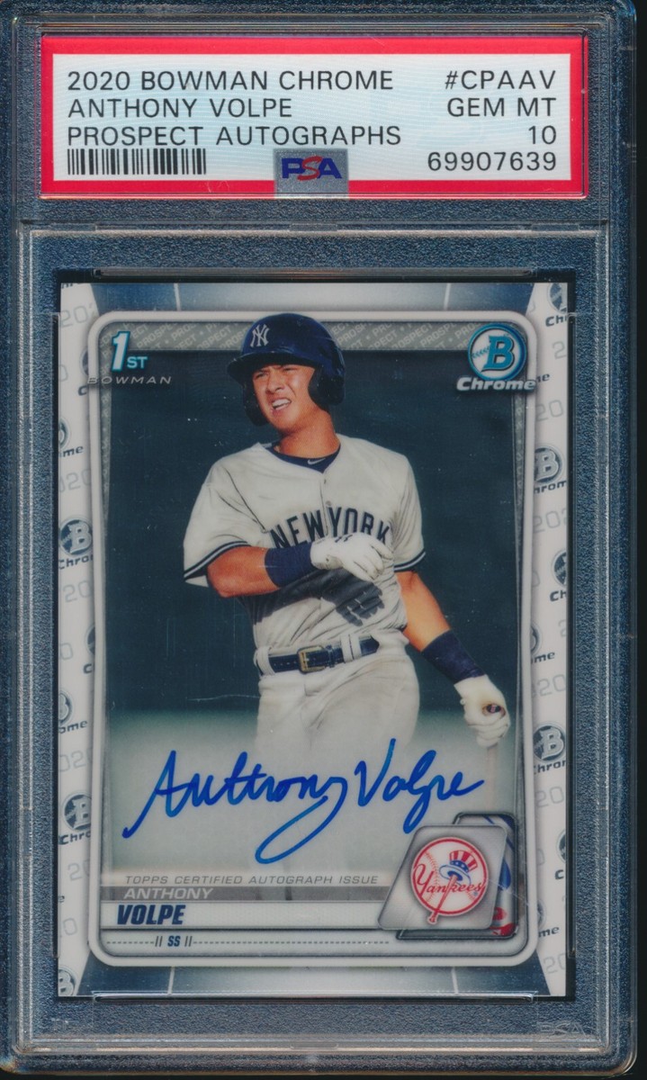 PSA 10 ANTHONY VOLPE AUTO 1st 2020 Bowman Chrome Autograph PSA 10 ANTHONY VOLPE AUTO 1st 2020 Bowman Chrome Autograph