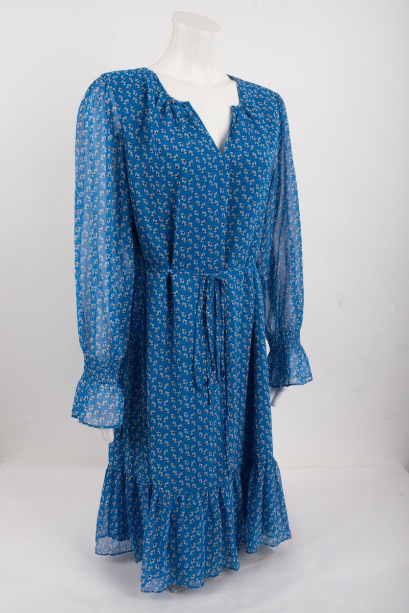 boden blue floral dress Boden Girls Tiered Ruffle Woven Dress in Blue