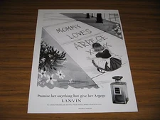 1964 Print Ad Arpege Lanvin Perfume Little Girl Writes on Sidewalk