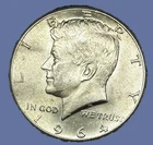 1964 Kennedy 90% Silver Kennedy Half Dollar AU