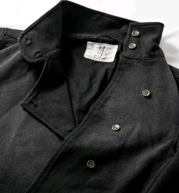 ジャケット・アウター AAKAM High-Neck Button Jacket (Black) Men's Black High Collar Asymmetrical Button Jacket Casual