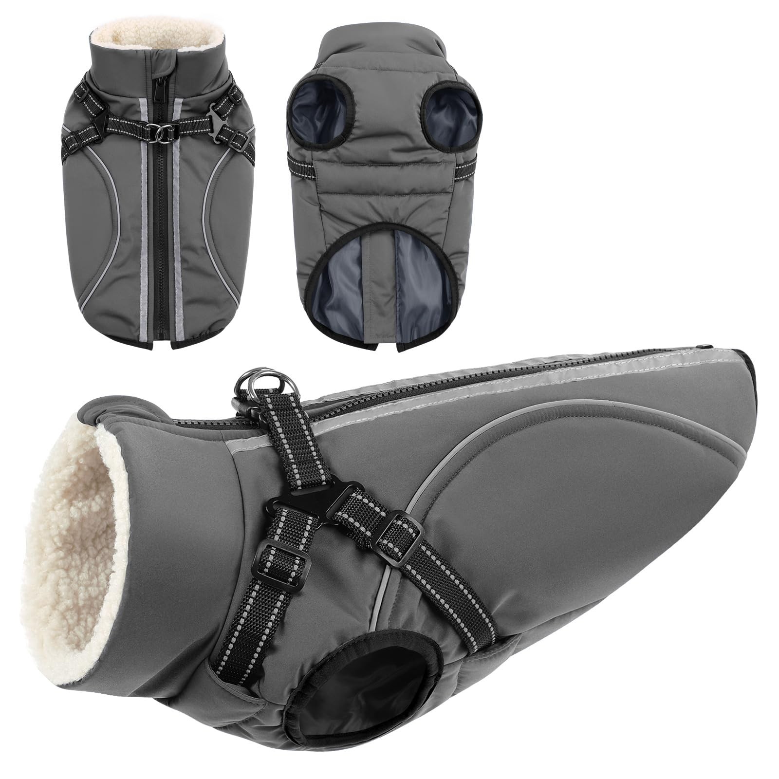Manteau imperméable pour chien contre le froid et la pluie fine d'hiver