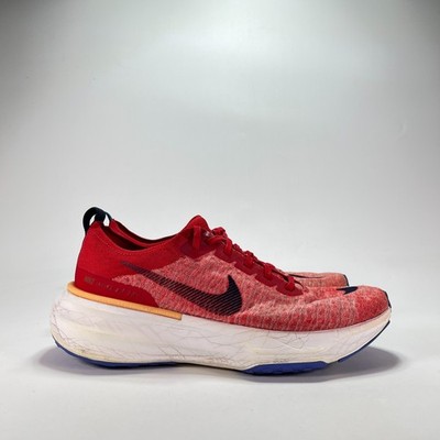 Nike ZoomX Invincible Run Flyknit 3 Red Blue Lace Up Running Shoes Men's Size 11