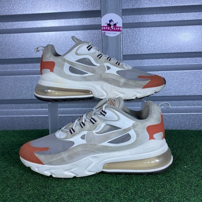 Nike Air Max 270 React “Mid-Century Art” Ivory Orange Suede Shoes Men’s  Sz 11