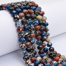Natural Colorful Fire Agate Wheel Shape Cutting Nugget Loose Beads 17" Strand
