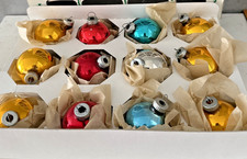 BOX OF 12 Vintage Shiny Brite Glass Christmas Ornaments Made In USA 2โ