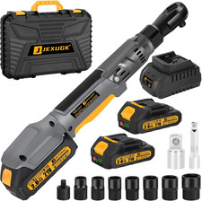 120Nm Cordless Ratchet Wrench, 3/8" 89 FT-LBS Brushless Ratchet Set with 2 X 2.0