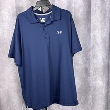 Under Armour Heat Gear 2XL Shirt Loose Fit Polo Navy Blue