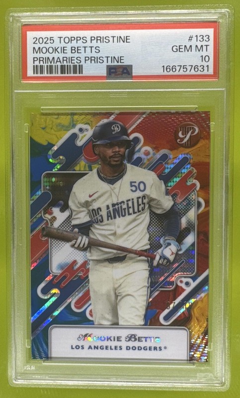 2025 Topps Pristine Mookie Betts Primaries Refractor /10 Dodgers PSA 10