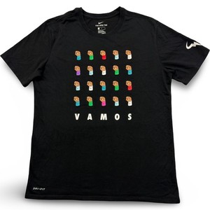 Nike Court Rafa Nadal T-Shirt Vamos Tennis Black Dri-Fit Size Large Rare 2015