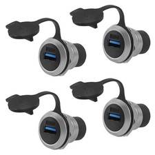 4 PCS USB 3.0 Panel Mount Coupler Female Pass Through Connector Extension