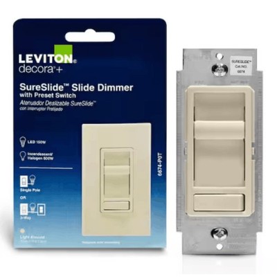 Leviton Decora+ SureSlide Dimmer Light Switch