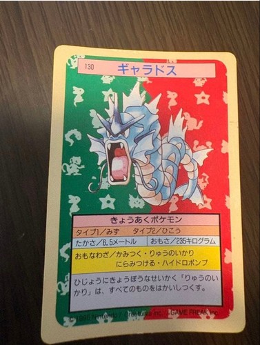 Top Sun Pokémon Card Gyarados No.130 1995 Vintage Collectible Used