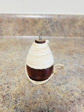 Vintage Toy Wooden Spinning Top with Metal Tip  String In Memory Inscription 2